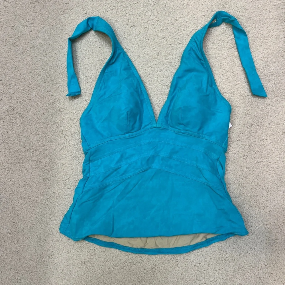 NWT Miraclesuit/Magicsuit Teal Halter Tankini Two Piece Swimsuit - Picture 4 of 12